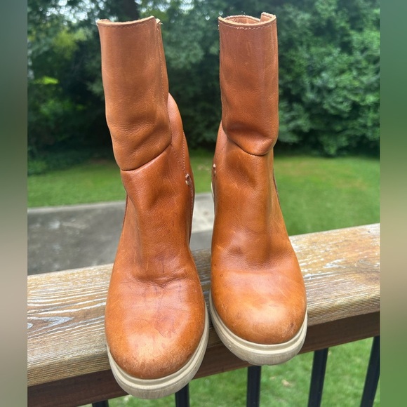 Camper tan leather ankle heeled boots - Picture 2 of 5